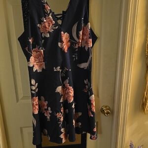 Floral Navy Blue Dress